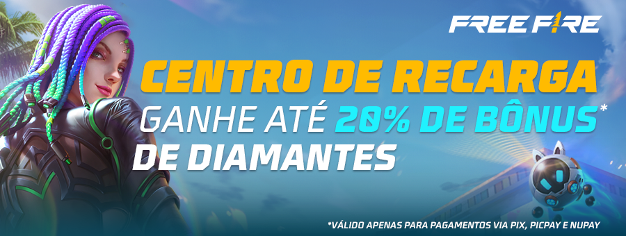 Banner promocional 3 do Centro de Recarga Free Fire